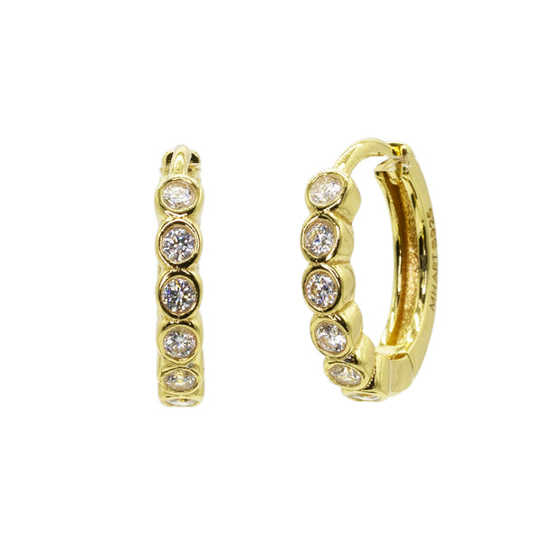 14k Gold Vermeil Moissanite Huggie Hoops