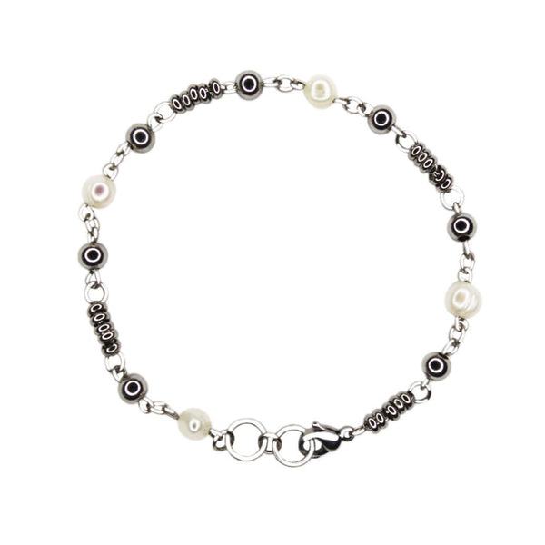 Timeless Silver Pearl Bracelet: Stainless Steel