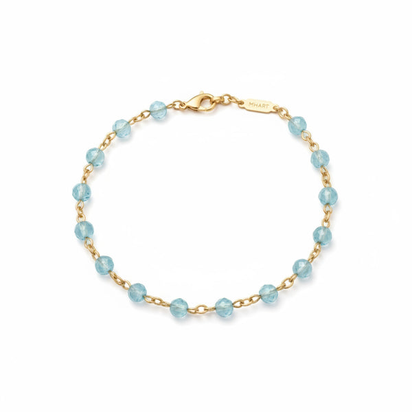 Linked Faceted Aquamarine Gemstone Bracelet