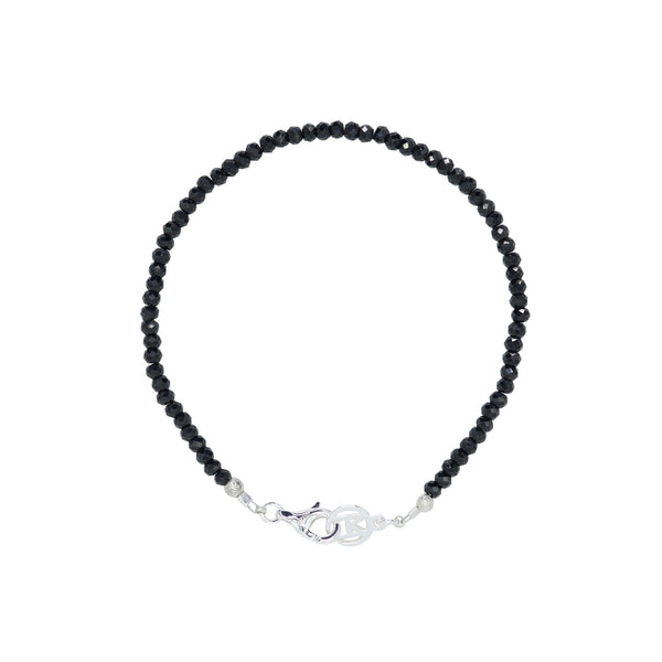 Faceted Black Spinel Beaded Bracelet