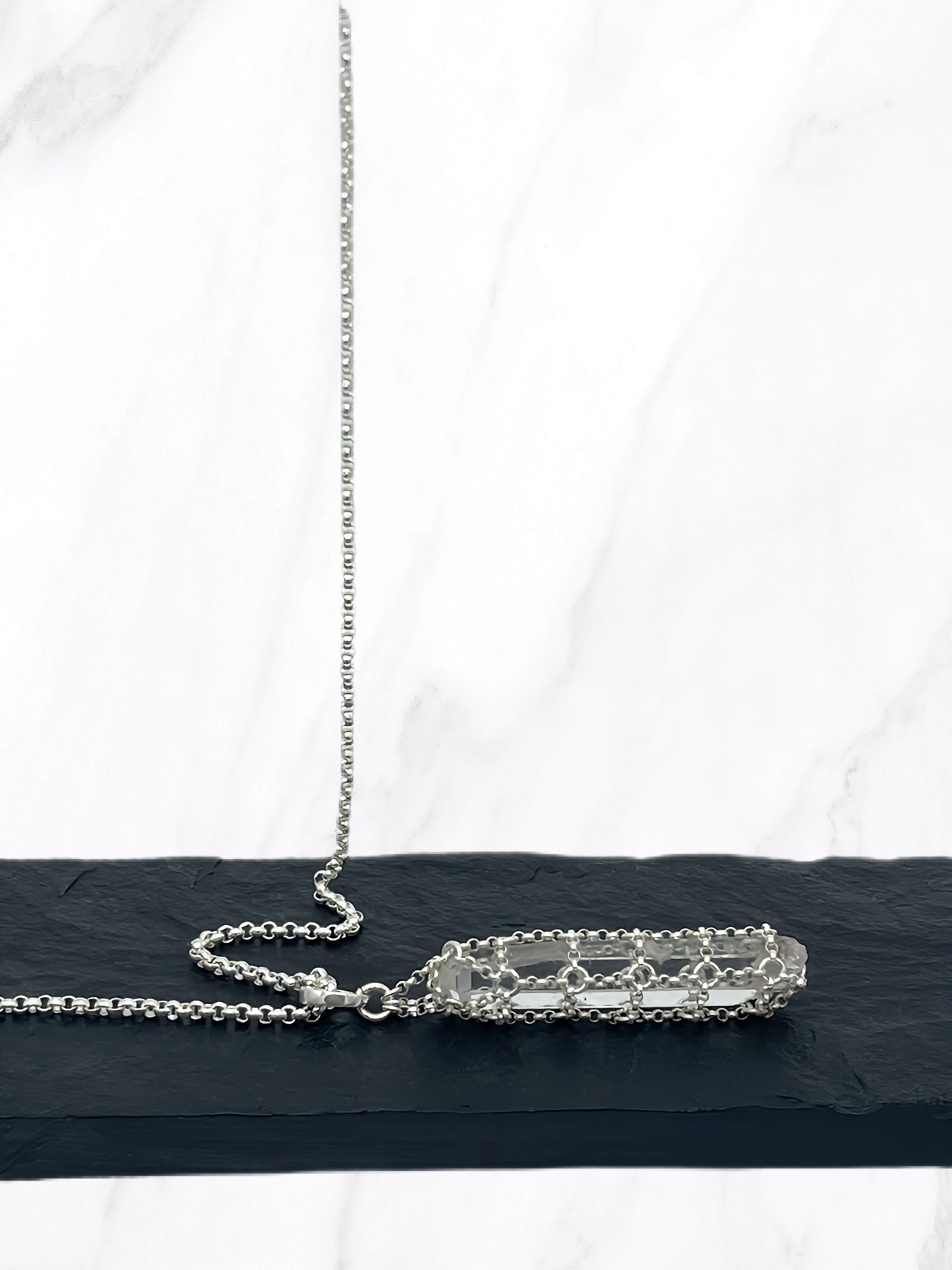 Caged Quartz Spike Pendant