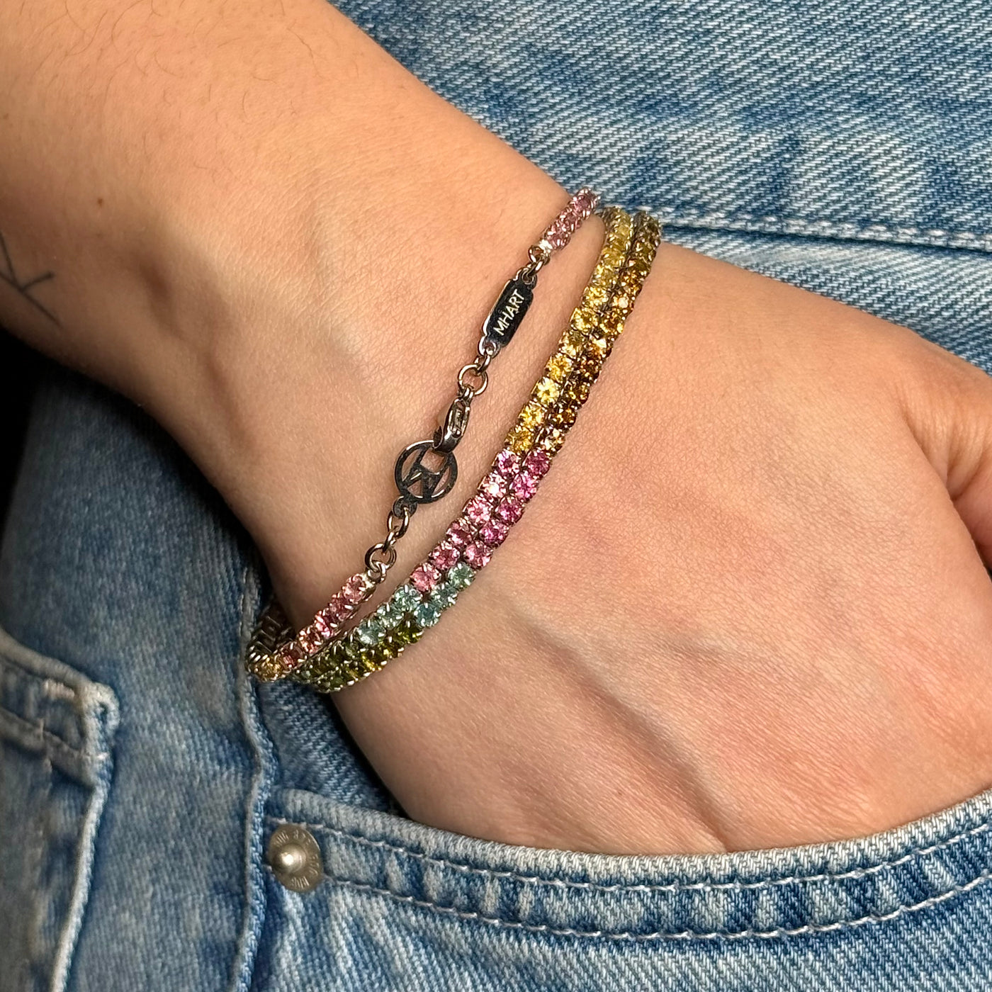 Rainbow Gemstone Tennis Bracelet