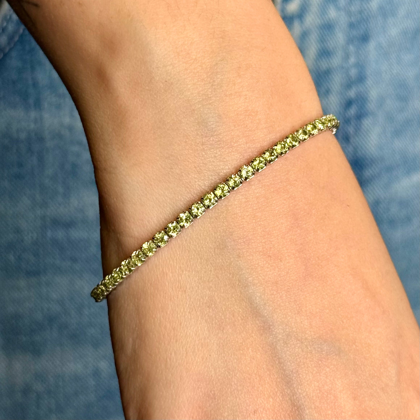 Peridot Gemstone Tennis Bracelet