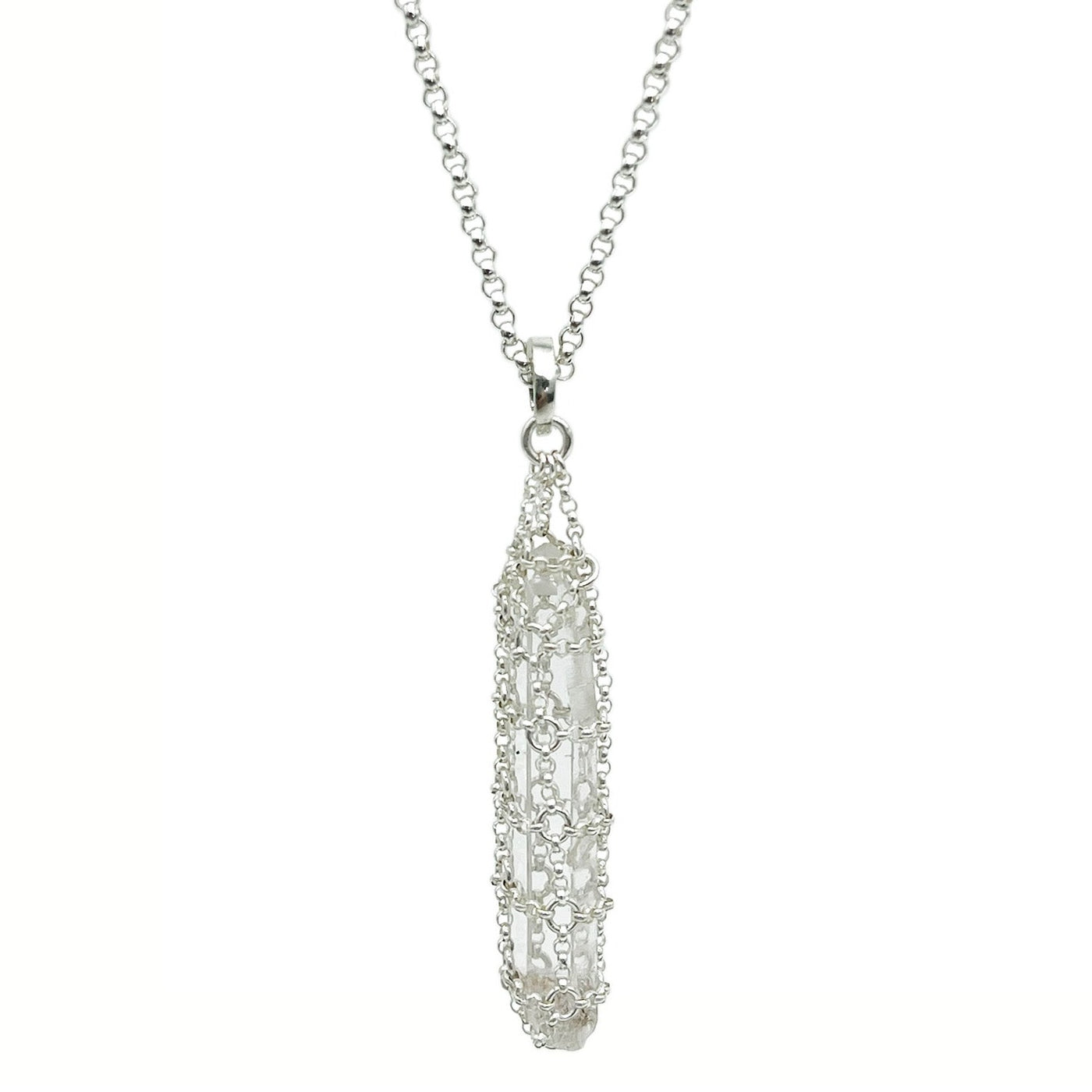 Caged Quartz Spike Pendant