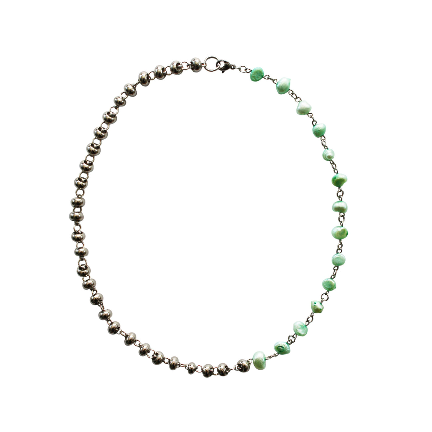 Split Green Pearl Necklace