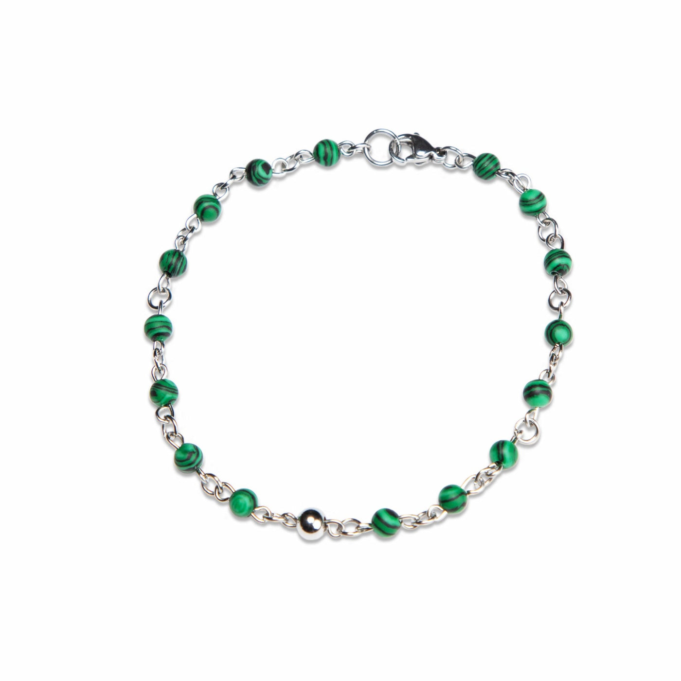 Malachite Gemstone Link Bracelet