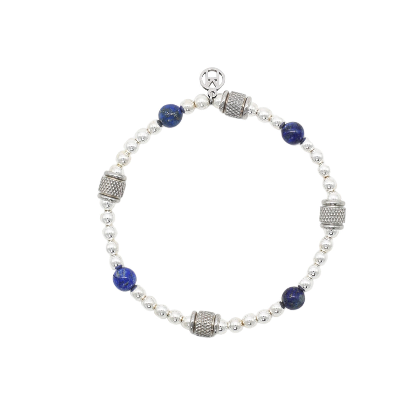 Sterling Silver Hematite Lapis Bracelet