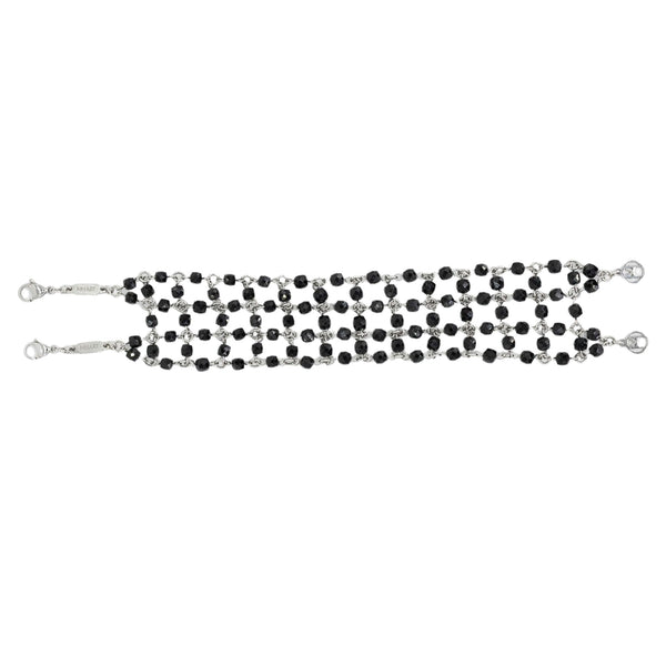 Black Tourmaline Link Lattice Bracelet