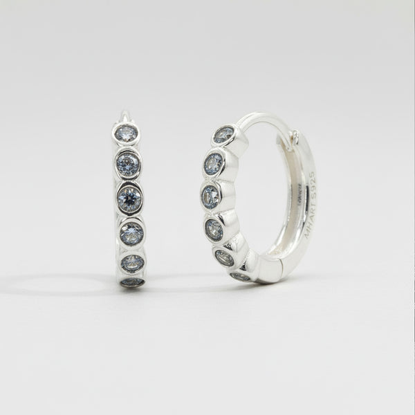 Silver & Gold Moissanite Huggie Hoops