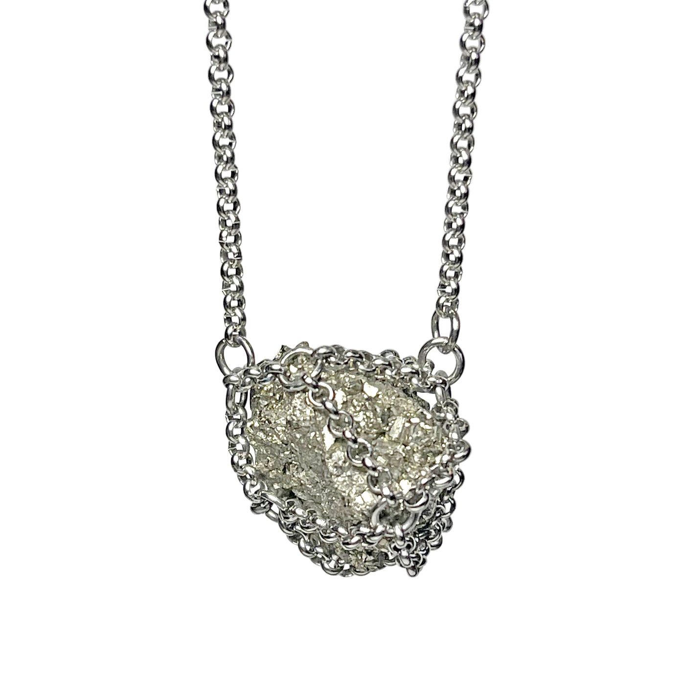 Caged Pyrite Necklace