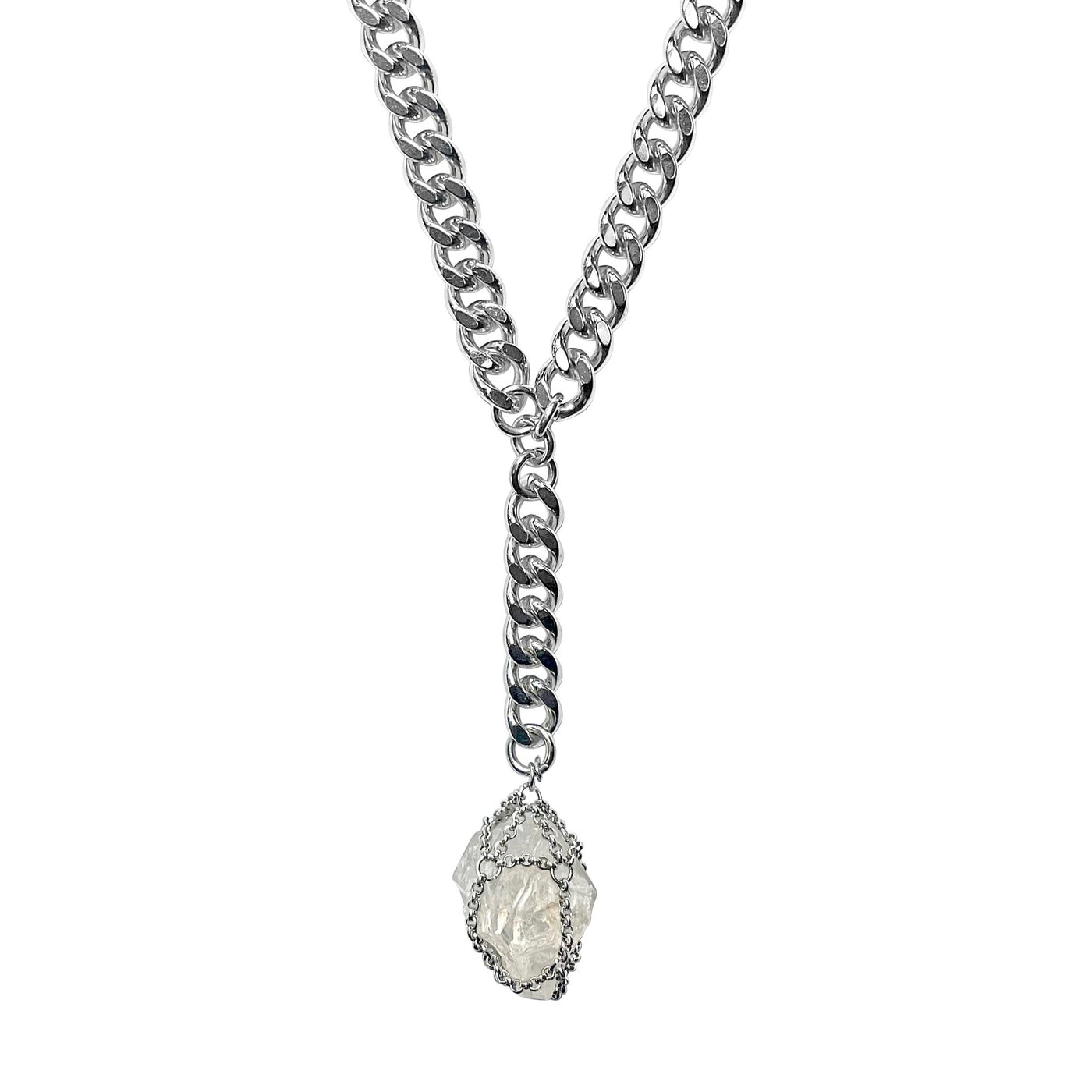 Caged Web Quartz Lariat