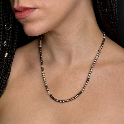 Lustre Link: Pearl & Gold Brass Statement Necklace