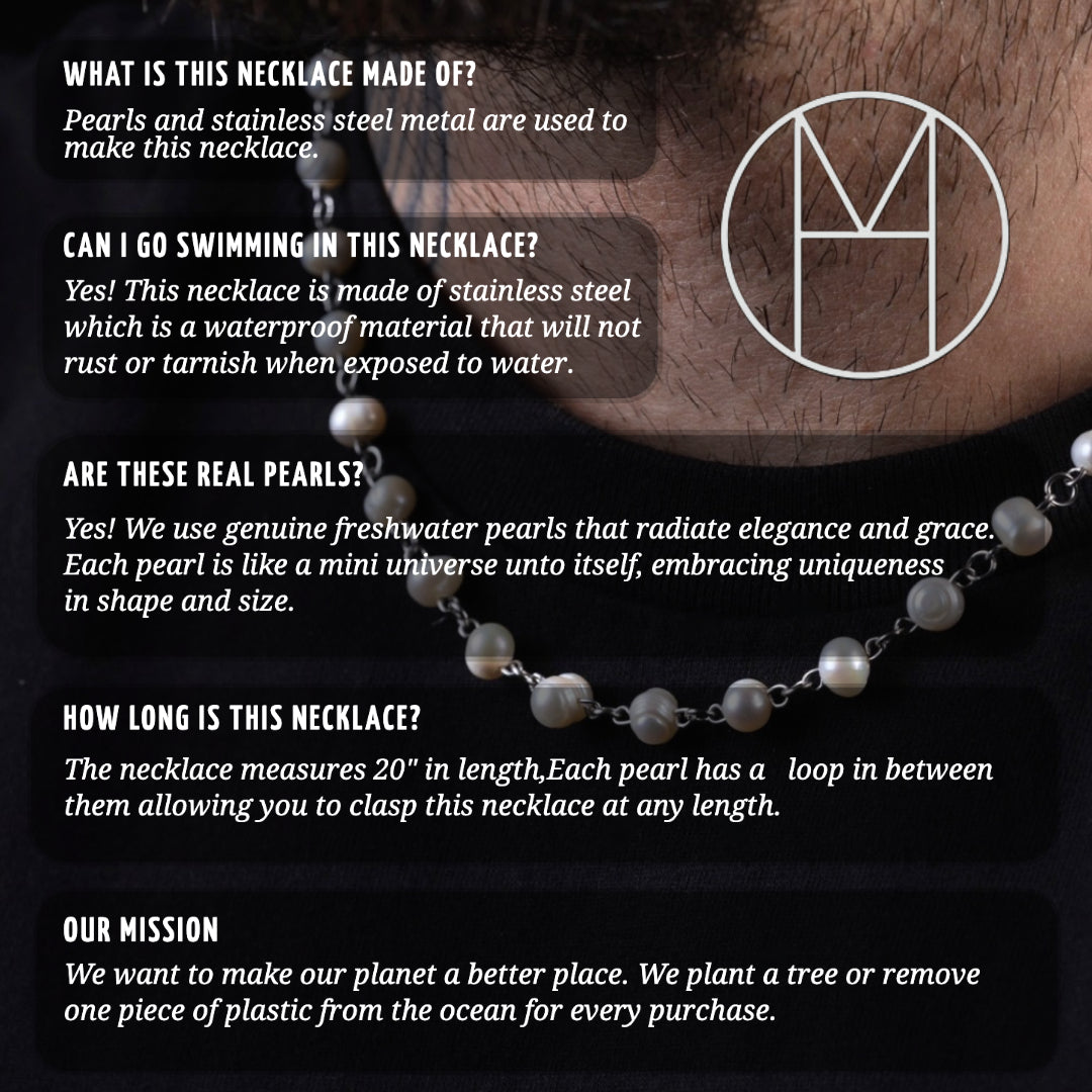 White Pearl Linked Necklace – MHART