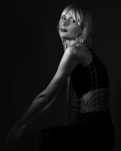 Silver Draped Chain Top