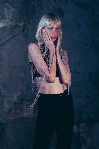 Long Silver Chain Scarf