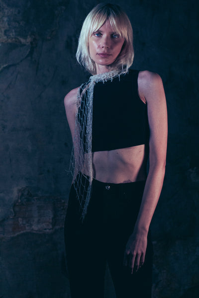 Long Silver Chain Scarf