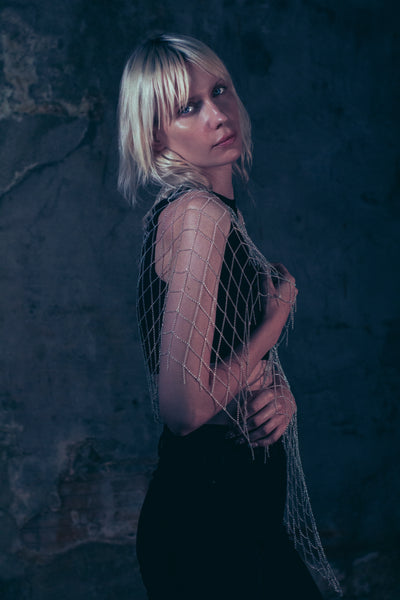 Long Silver Chain Scarf