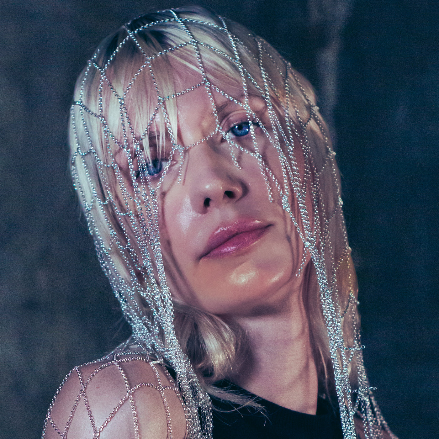 Long Silver Chain Scarf