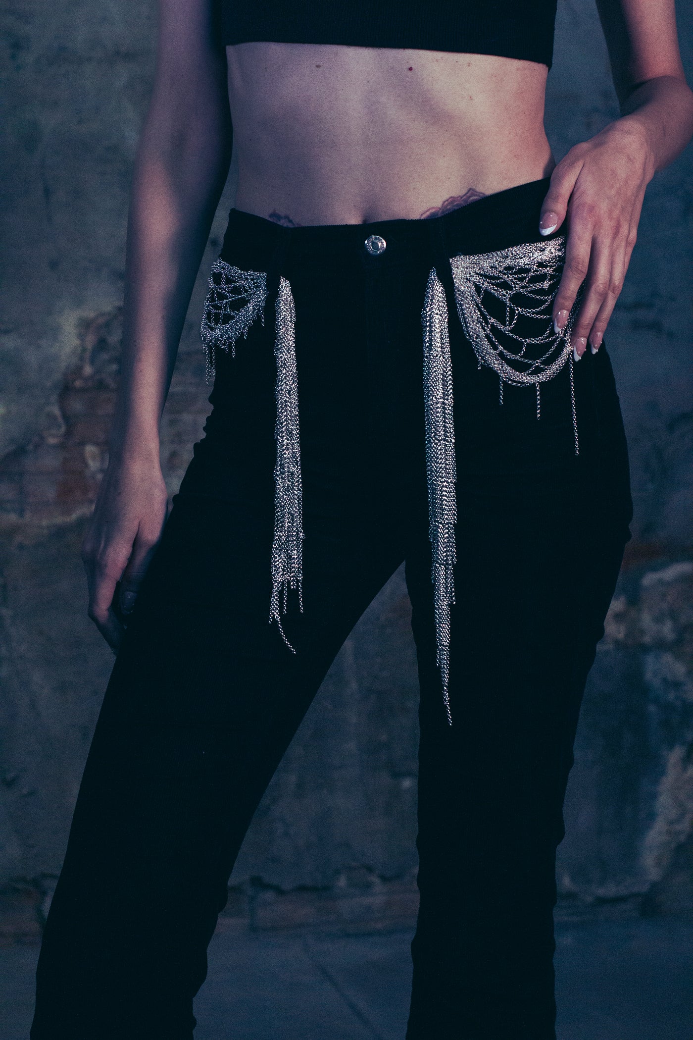 Long Silver Chain Scarf