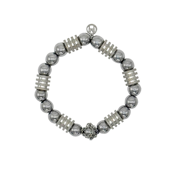 Hematite Caged Gemstone Bracelet