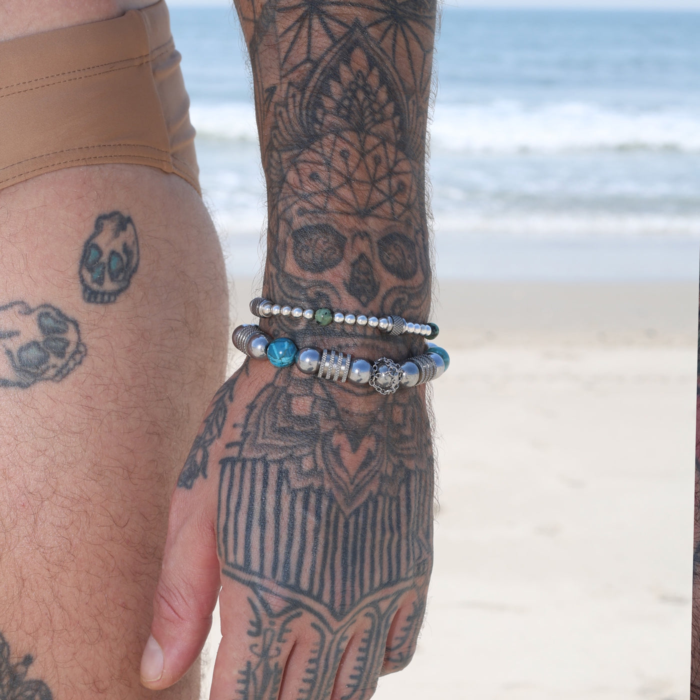 Turquoise Hematite Bead Bracelet