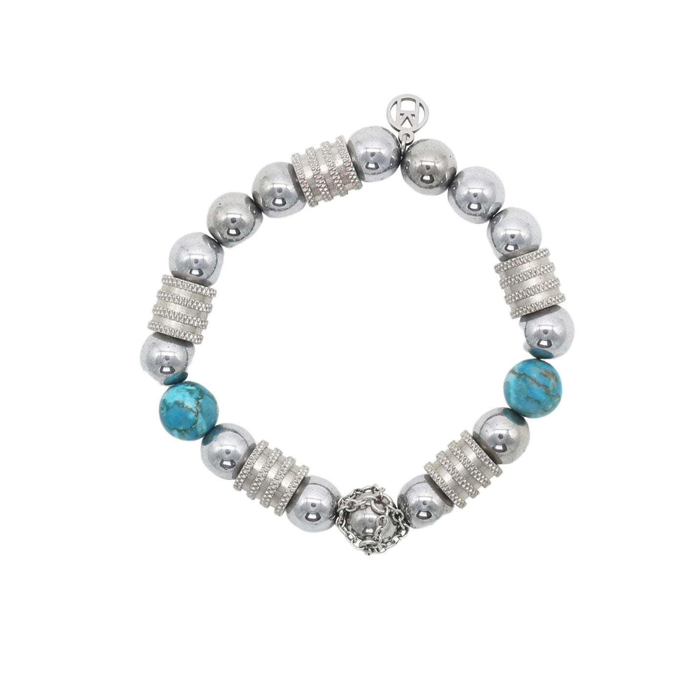 Turquoise Hematite Bead Bracelet