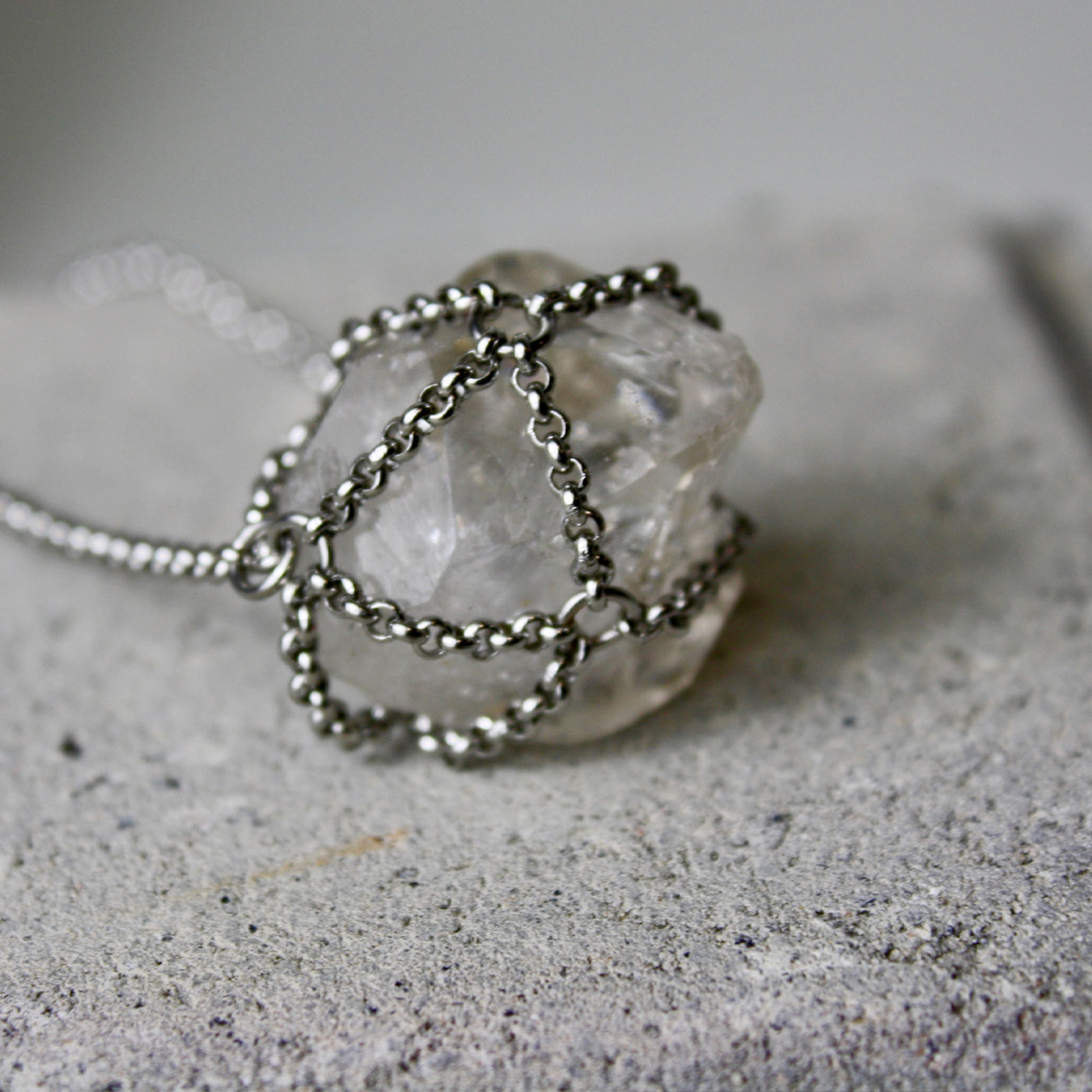 50% OFF! Caged Quartz Necklace