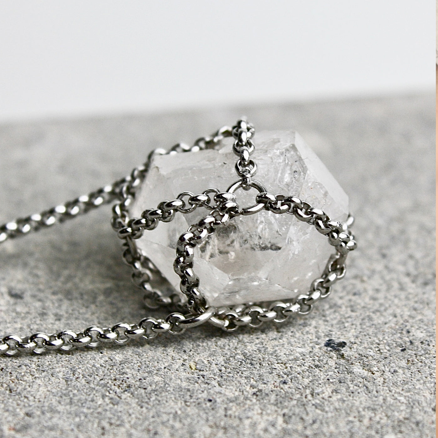50% OFF! Caged Quartz Necklace