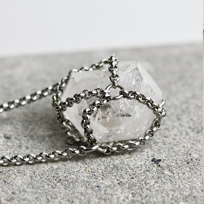50% OFF! Caged Quartz Necklace