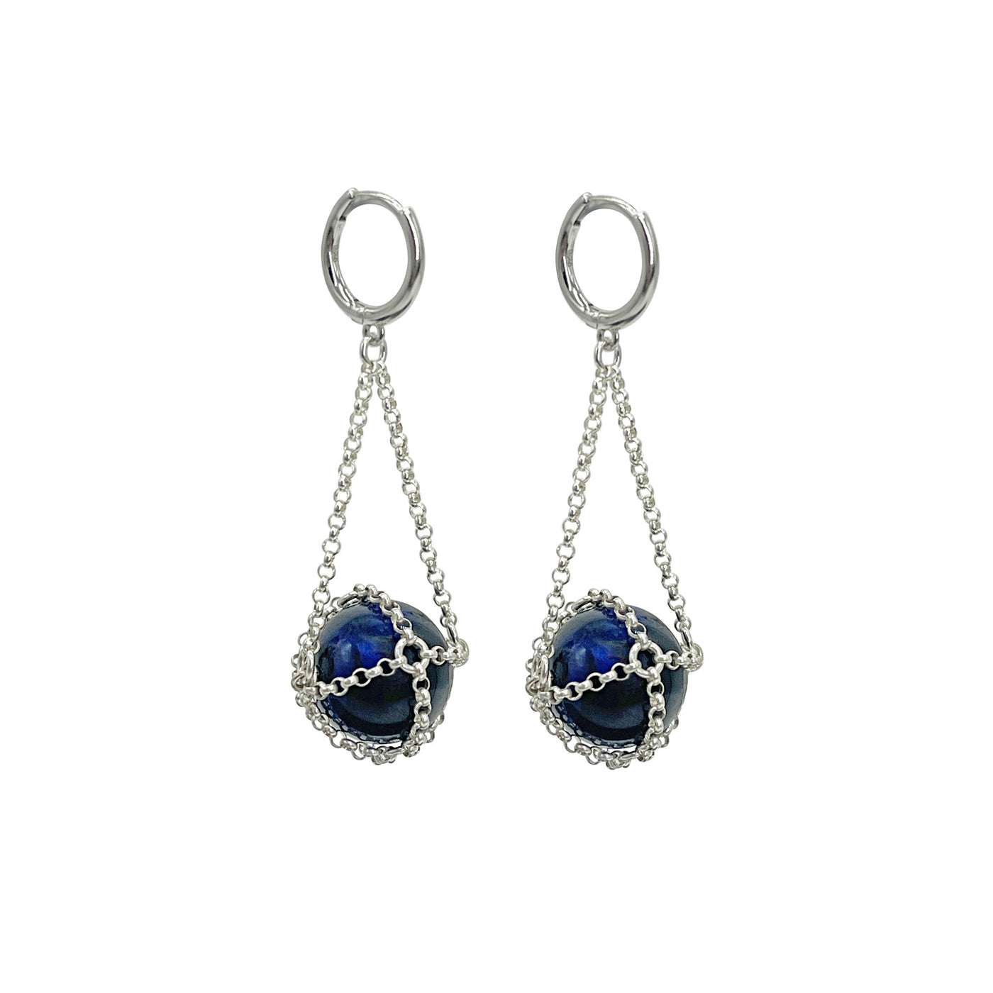 Blue Tigers Eye Earring