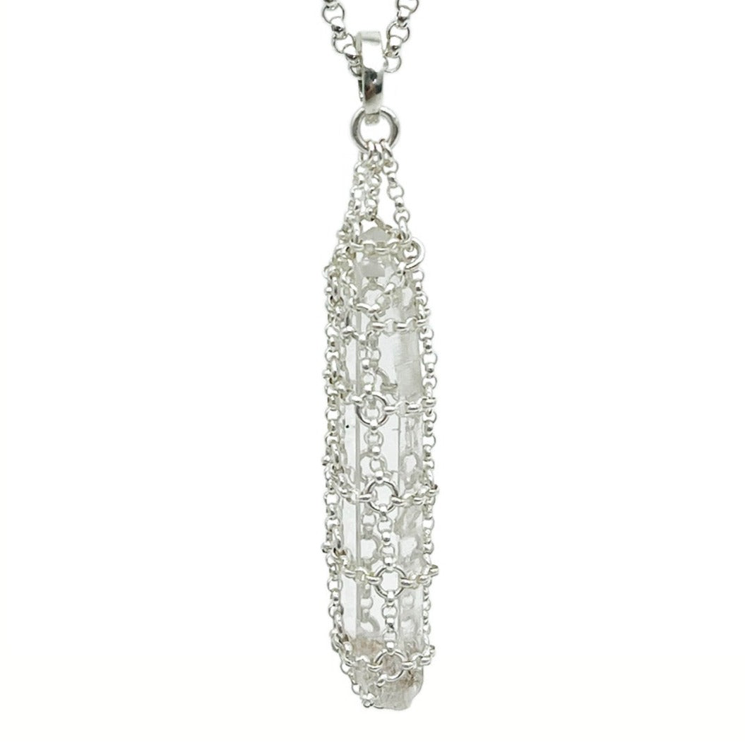 Caged Quartz Spike Pendant