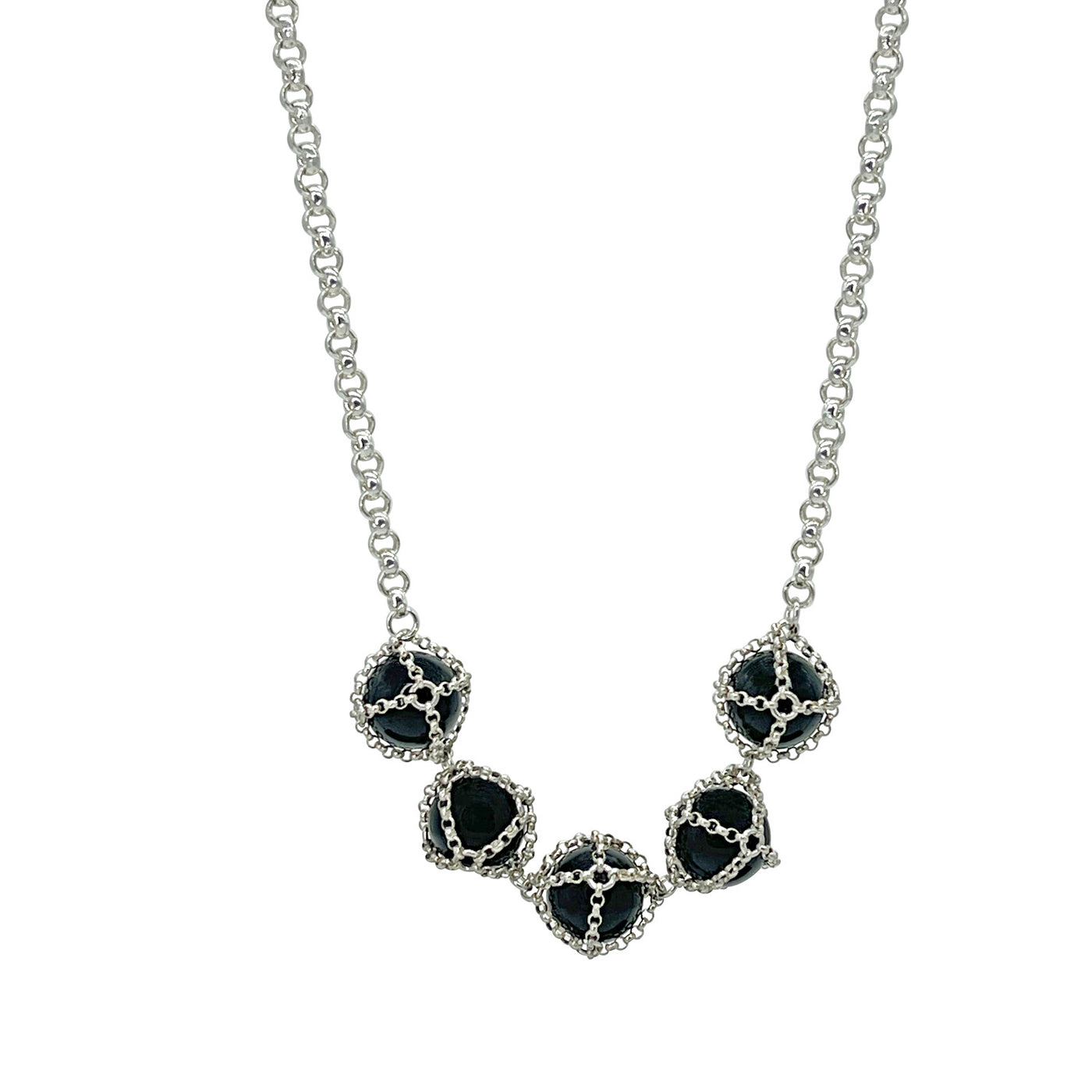 Multi Caged Onyx Necklace