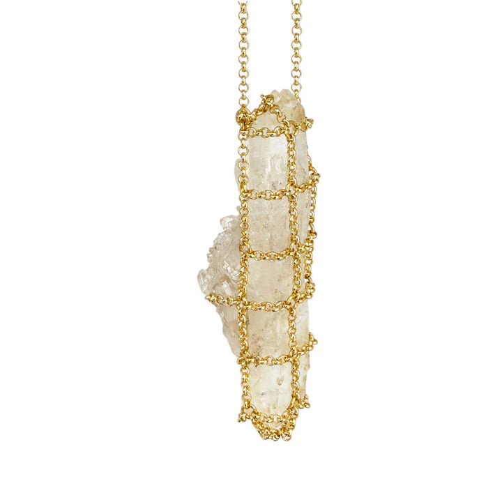Caged Quartz Spike Necklace – 28