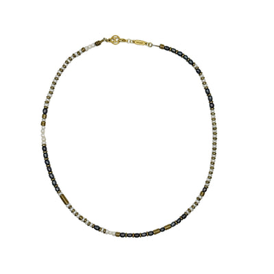 Lustre Link: Pearl & Gold Brass Statement Necklace