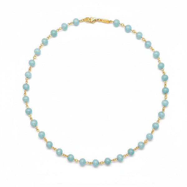 Linked Aquamarine Gemstone Necklace