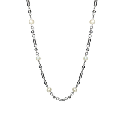 Timeless Silver Pearl Necklace