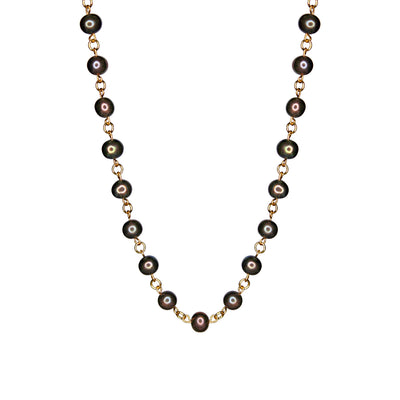 Linked Black Pearl Necklace