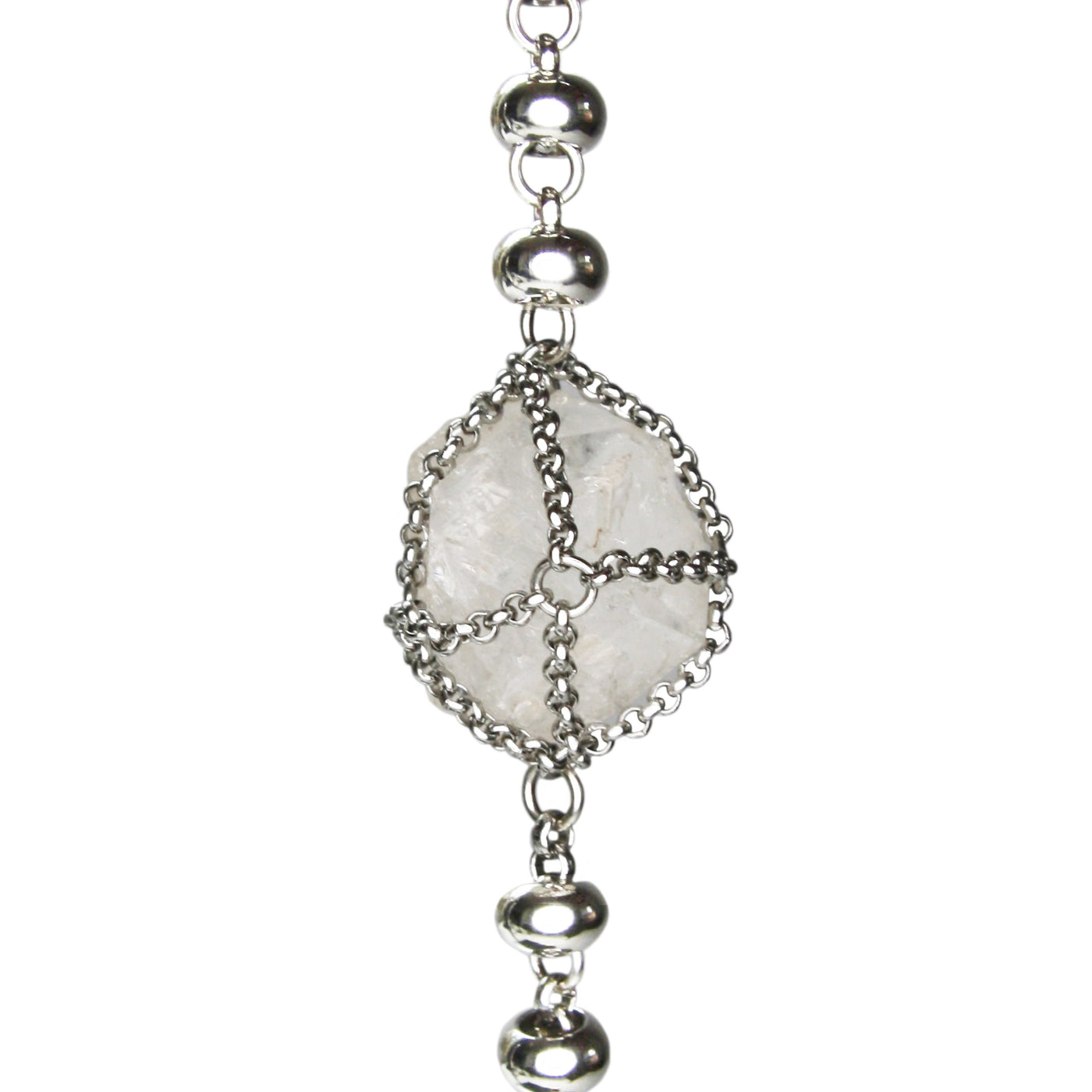 Caged Quartz Bead Necklace
