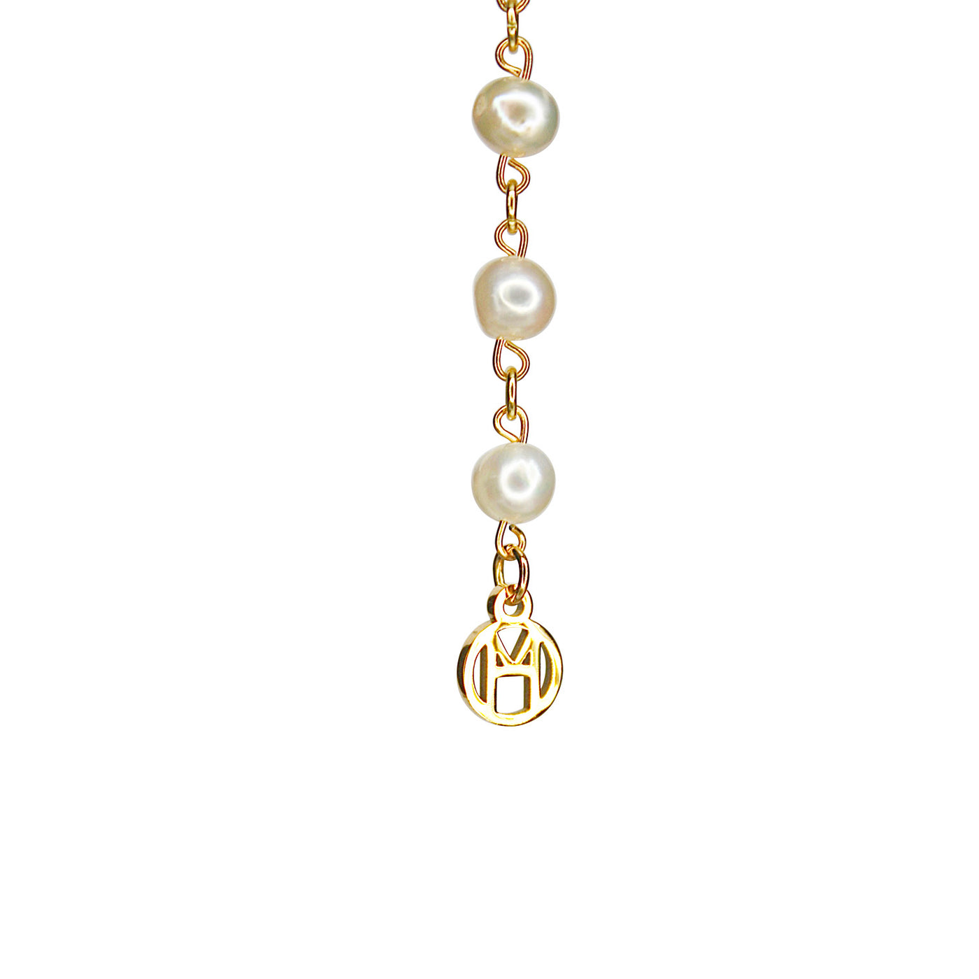 Linked 14k Gold Pearl Necklace