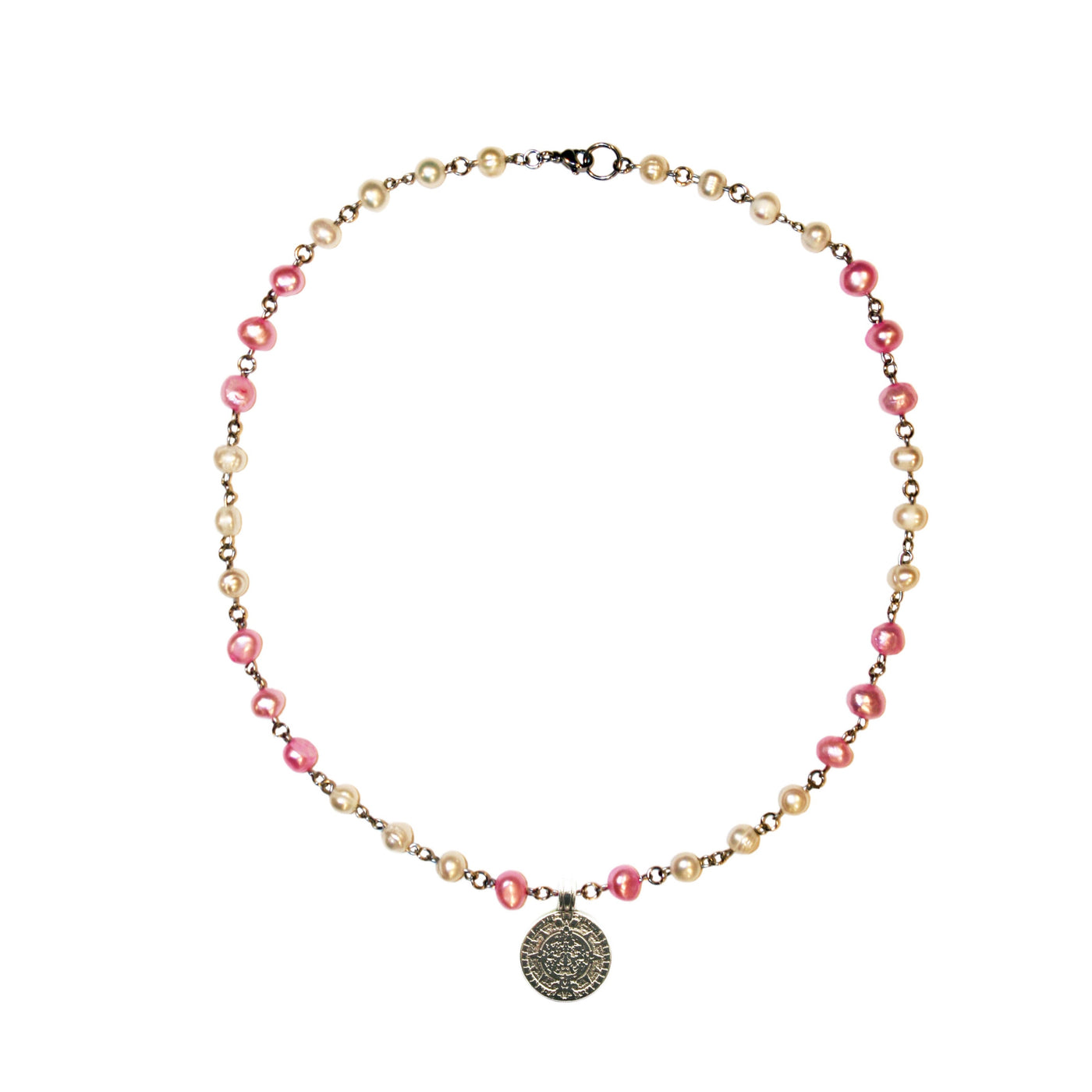 Pink Pearl Coin Necklace