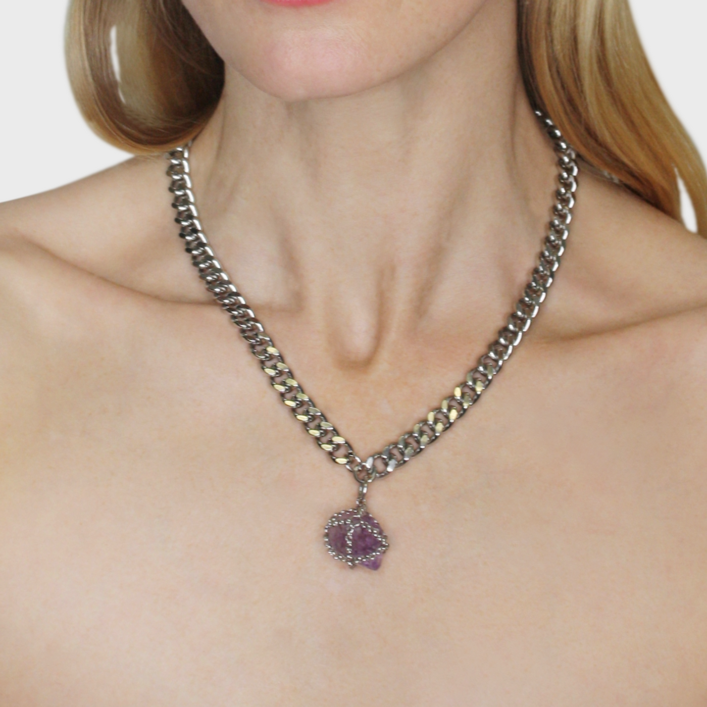 Caged Web Amethyst Necklace