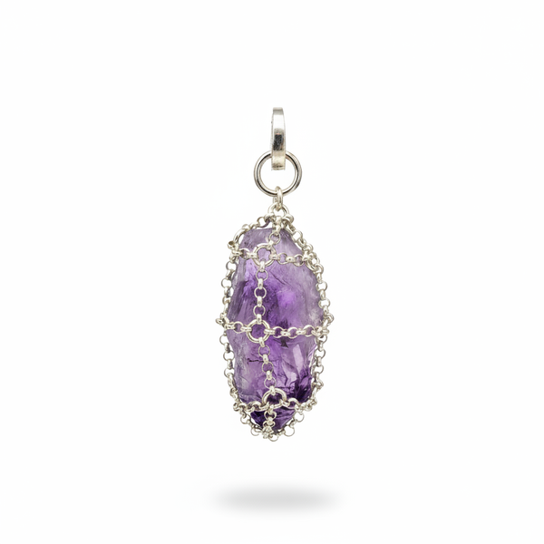 Caged Amethyst Charm