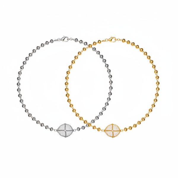 Caged Spanish Quartz Bead Necklace