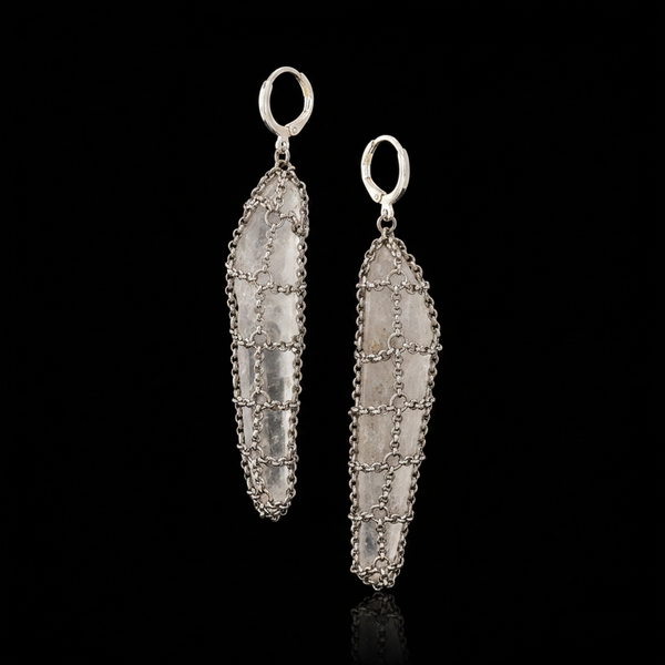 Caged Quartz Spike Earrings – One of a Kind
