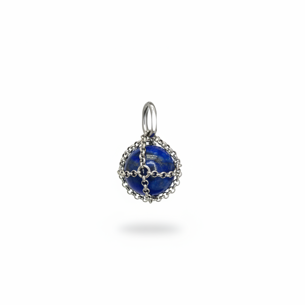Caged Lapis Lazuli Sphere Charm