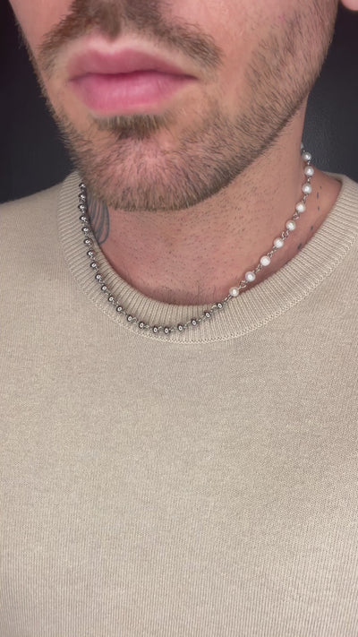 Split White Pearl Necklace