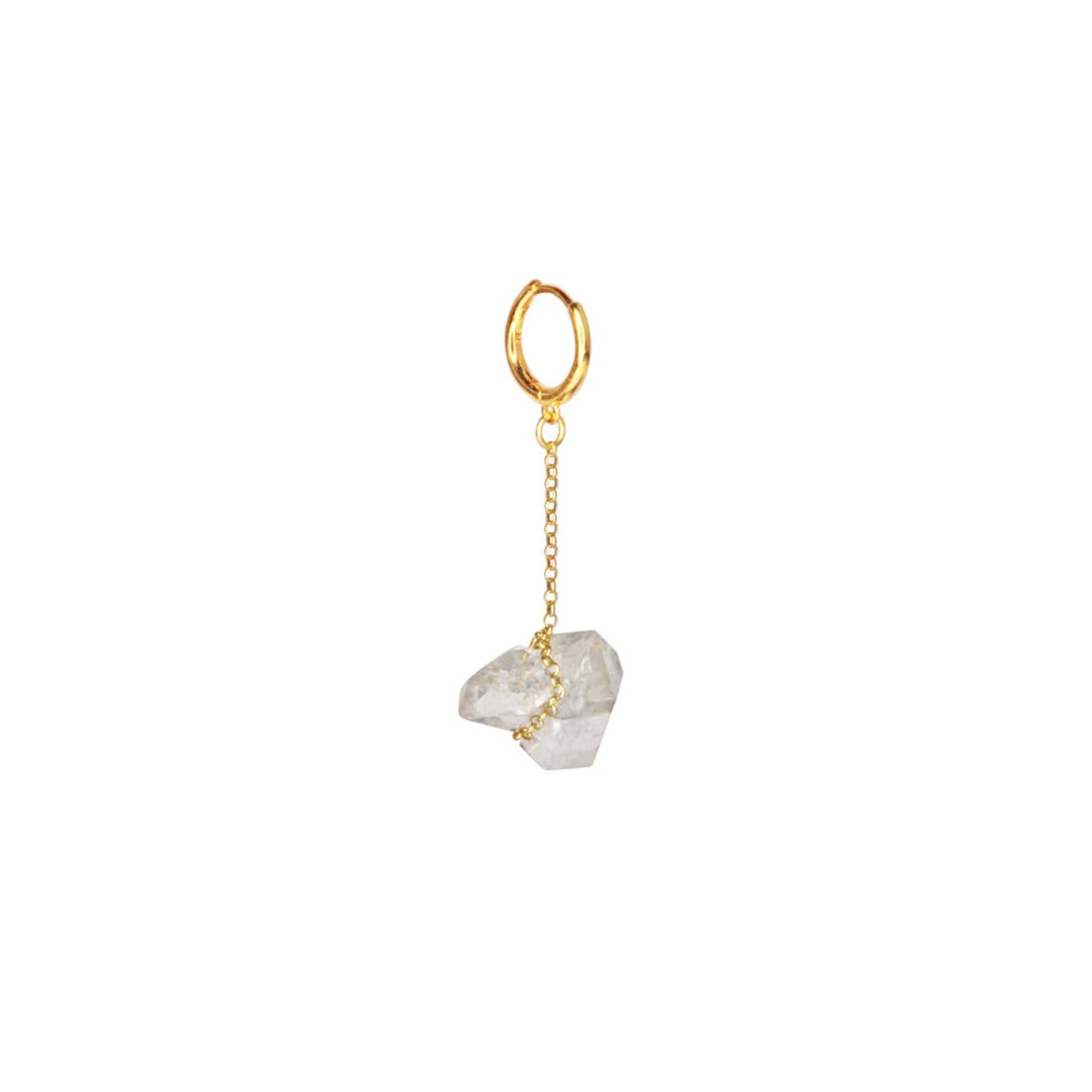 Caged Chain Quartz Earring