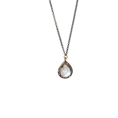 Teardrop Moonstone Diamond Pendant