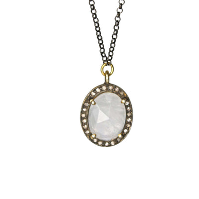 Moonstone Pave Diamond Pendant