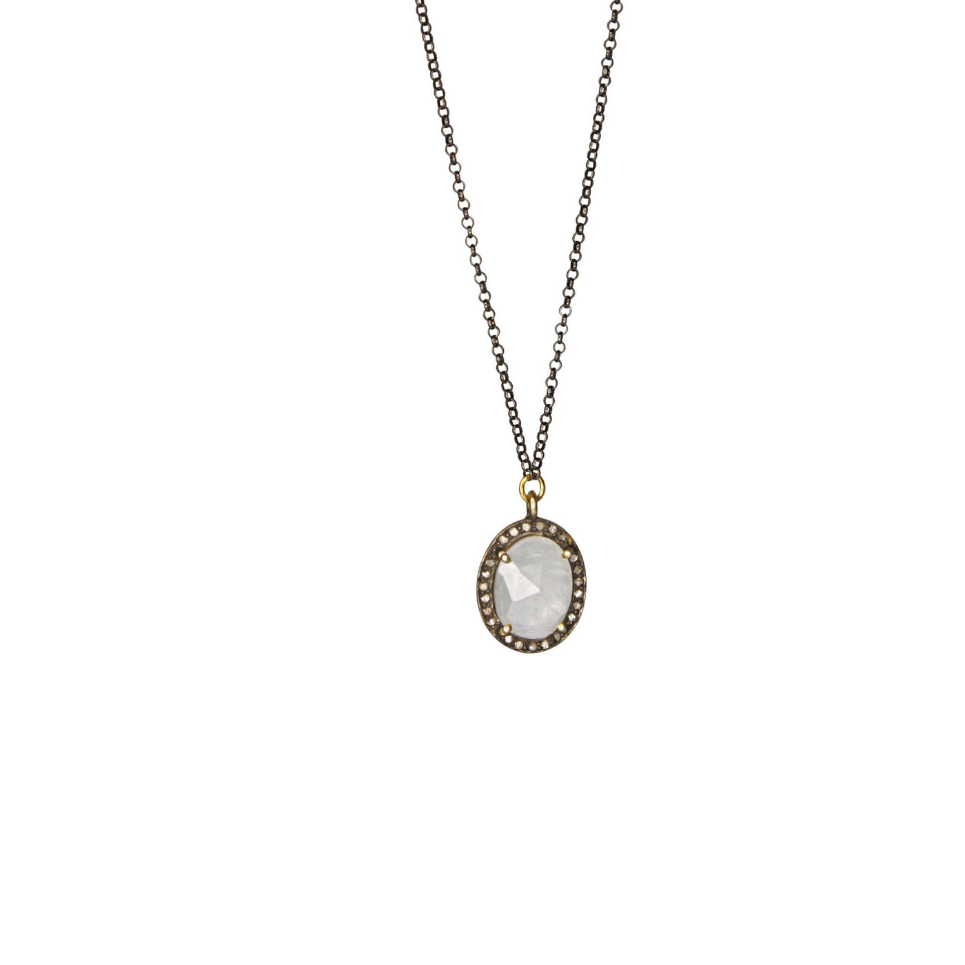 Moonstone Pave Diamond Pendant